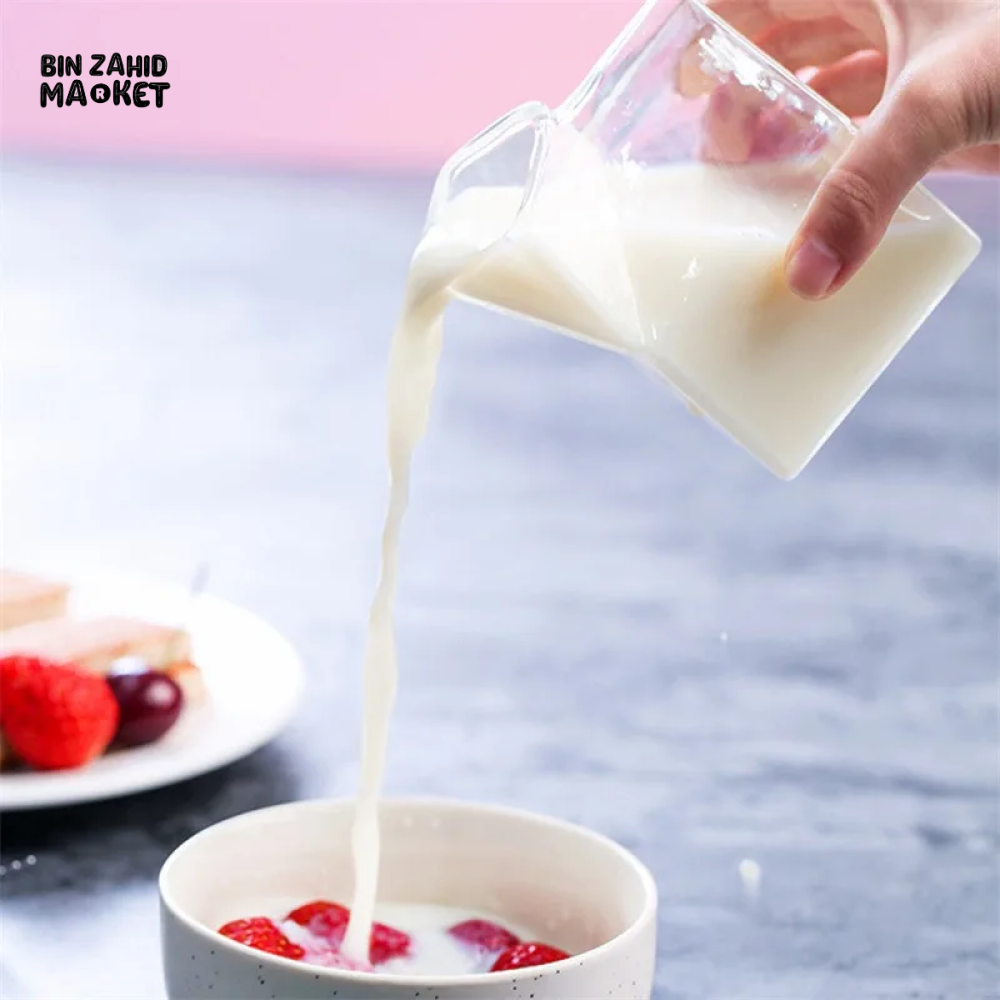 SQUARE GLASS MILK CUP – MICROWAVE-SAFE JAPANESE-STYLE KITCHEN TABLEWARE 300ML