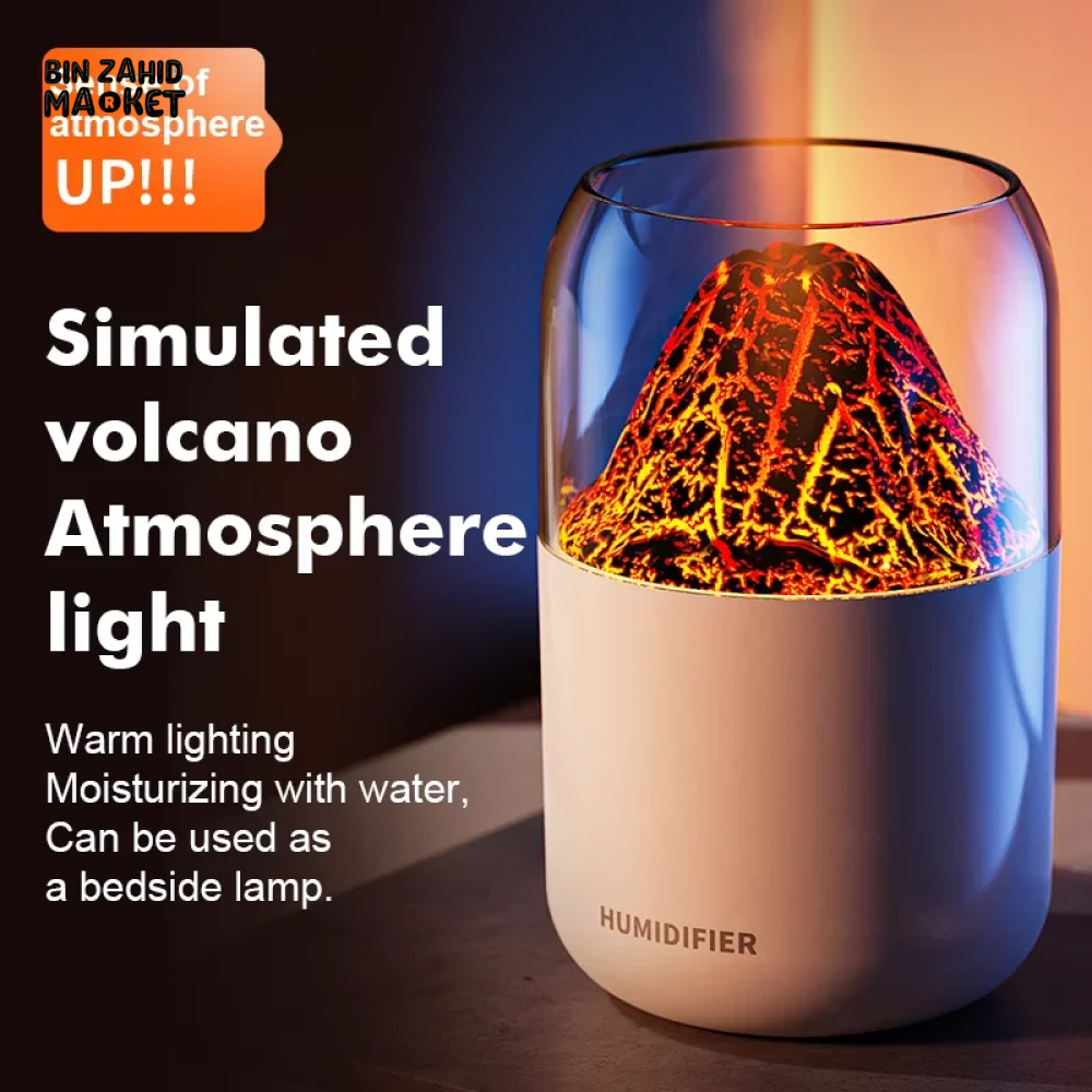 SIMULATED VOLCANO HUMIDIFIER – USB MINI DESKTOP AIR PURIFIER & AROMATHERAPY SPRAY