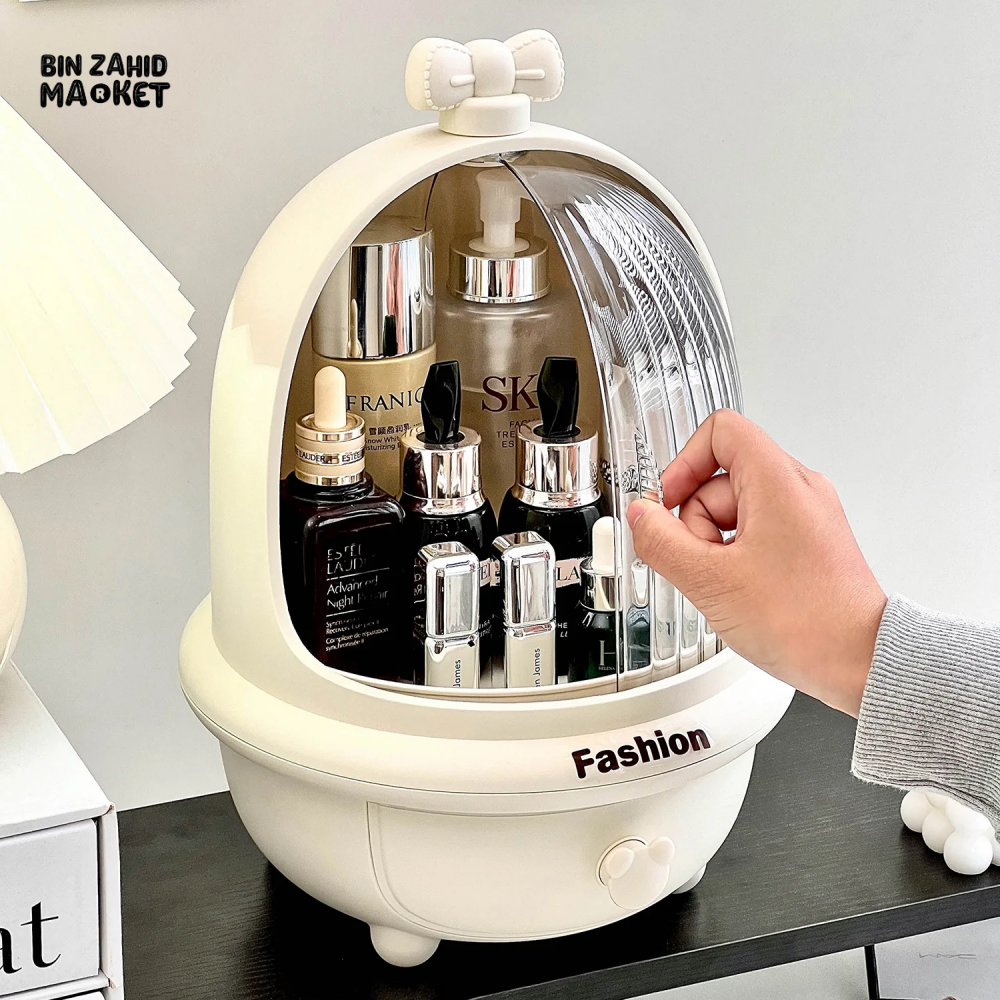 360° ROTATE MAKEUP ORGANIZER LARGE COSMETIC STORAGE DUST & WATER-PROOF
