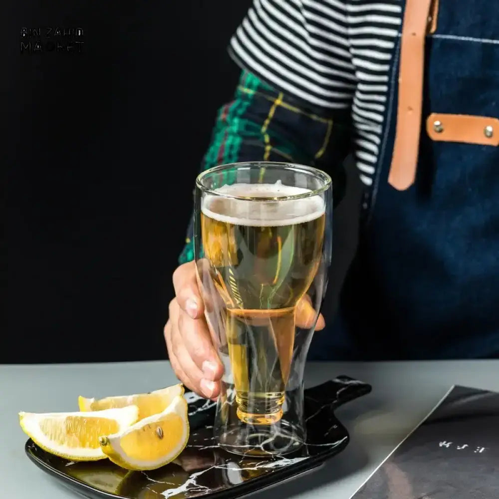INVERTED BOTTLE GLASS – DOUBLE-LAYER CREATIVE CUP - MEDIUM