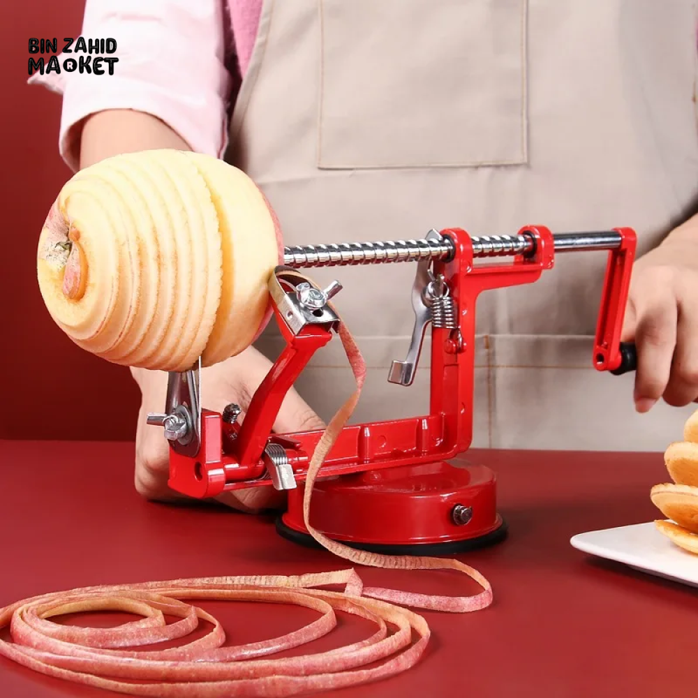 HAND CRANKED 3-IN-1 STAINLESS STEEL FRUIT PEELER, EASY TO USE AND REMOVE PITS