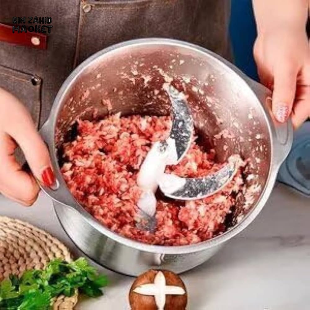 2L ELECTRIC MEAT GRINDER | STAINLESS STEEL FOOD PROCESSOR | HIGH-POWER CHOPPER FOR HOME USE
