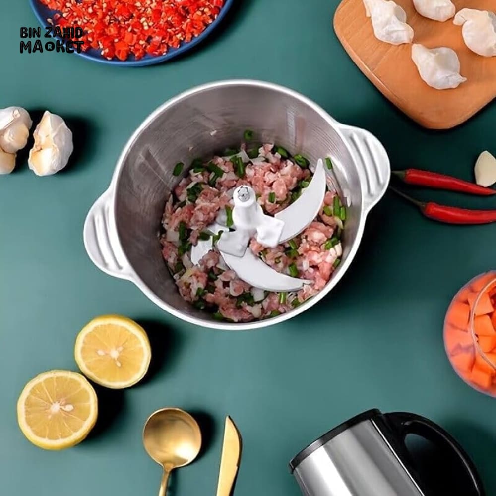2L ELECTRIC MEAT GRINDER | STAINLESS STEEL FOOD PROCESSOR | HIGH-POWER CHOPPER FOR HOME USE