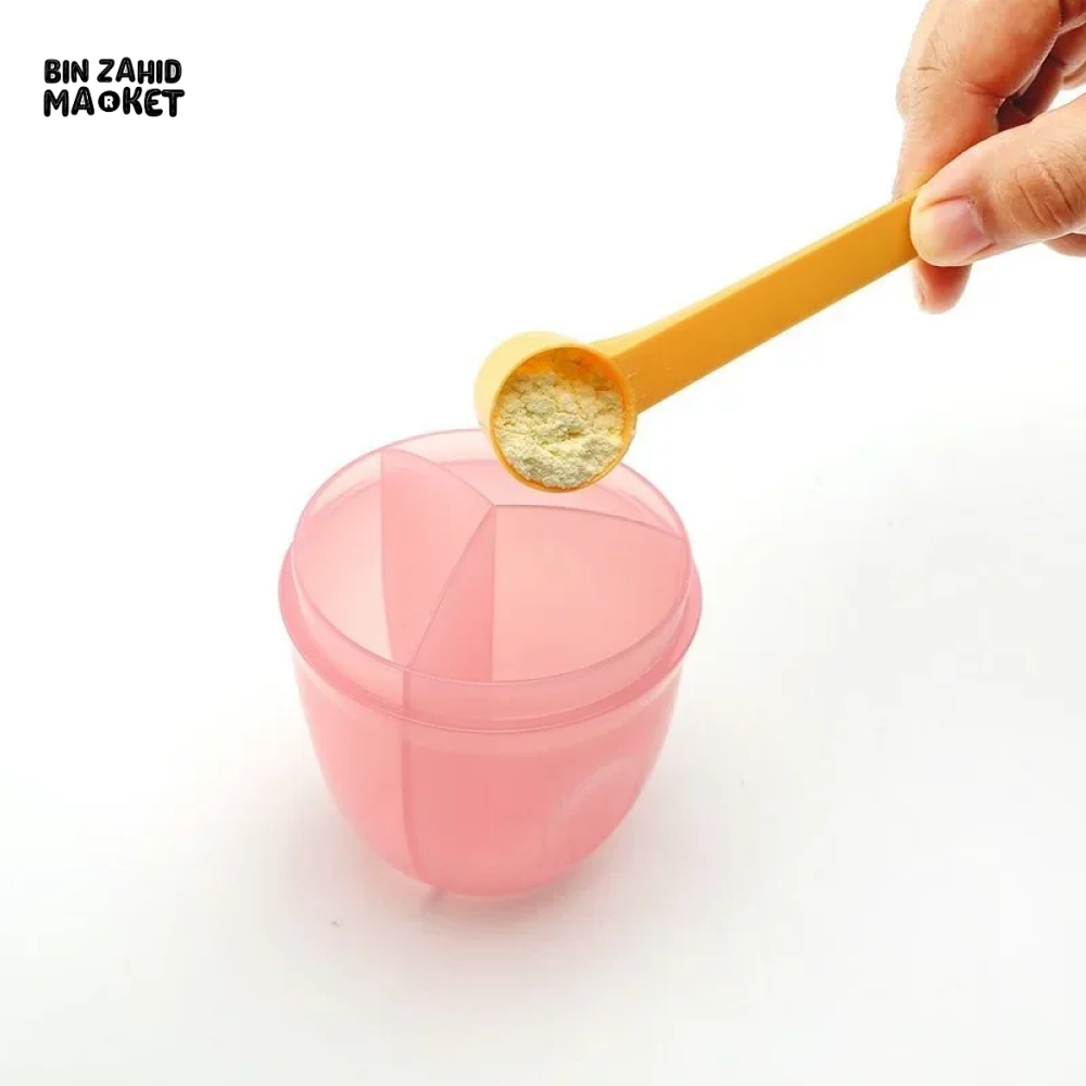 3-GRIDS BEAR SHAPE MILK POWDER DISPENSER PORTABLE LEAKPROOF BABY FEEDING BOX