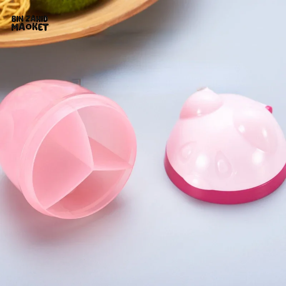 3-GRIDS BEAR SHAPE MILK POWDER DISPENSER PORTABLE LEAKPROOF BABY FEEDING BOX