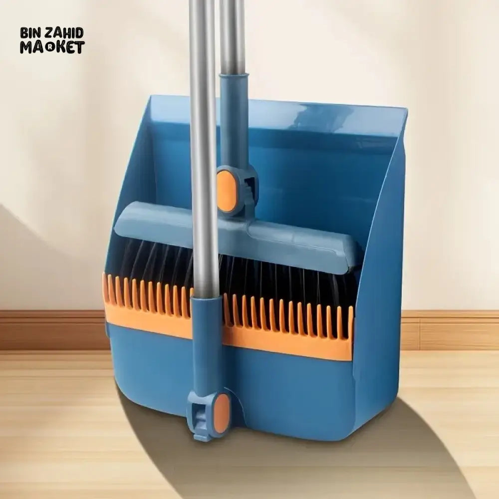 3-IN-1 ROTATING FOLDABLE MAGNETIC BROOM AND DUSTPAN SET – THICK BRISTLES FOR PET HAIR REMOVAL & HOUSE CLEANING