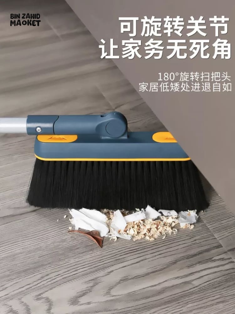 3-IN-1 ROTATING FOLDABLE MAGNETIC BROOM AND DUSTPAN SET – THICK BRISTLES FOR PET HAIR REMOVAL & HOUSE CLEANING