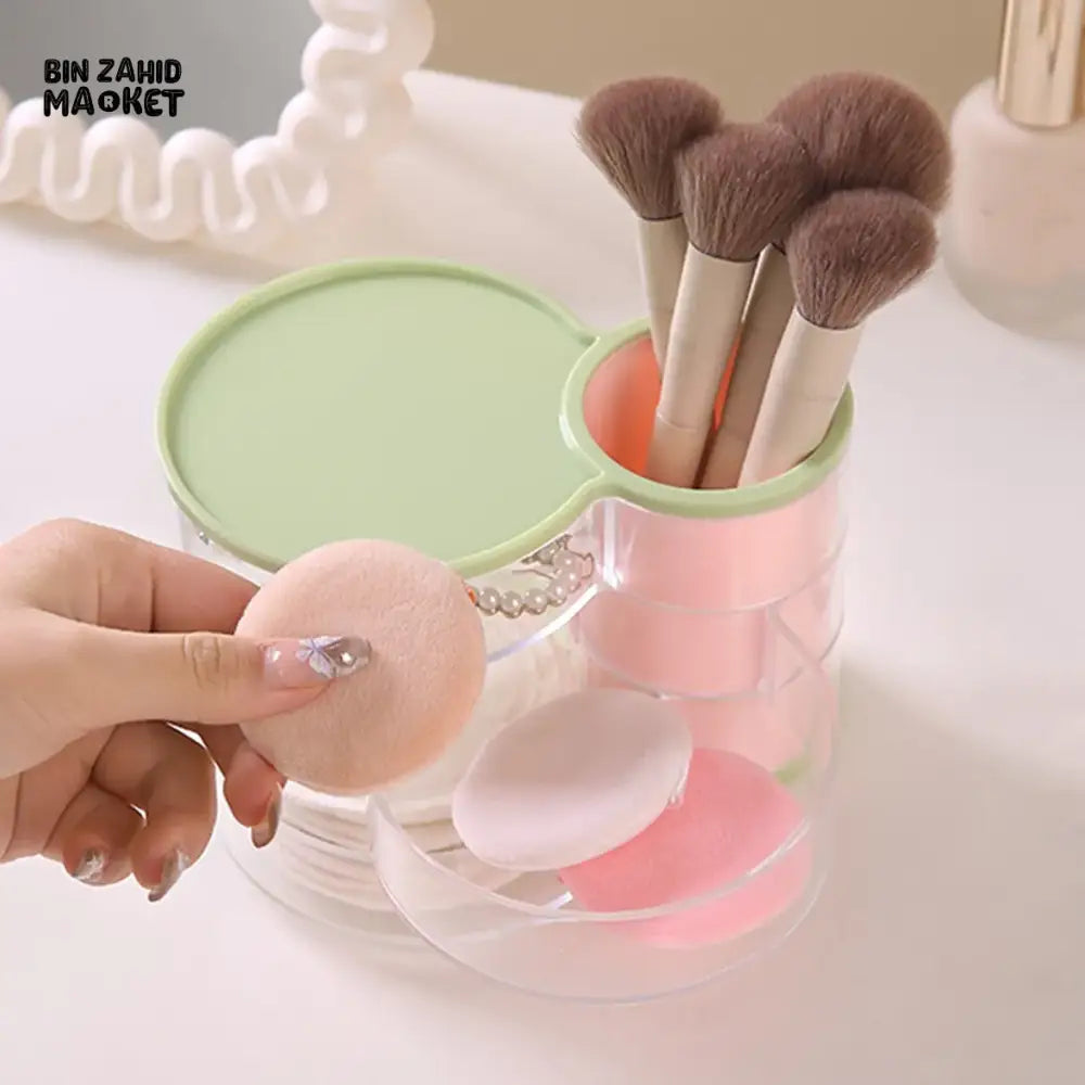 3-LAYER MAKEUP BRUSH STAND – JEWELRY & COSMETIC ORGANIZER