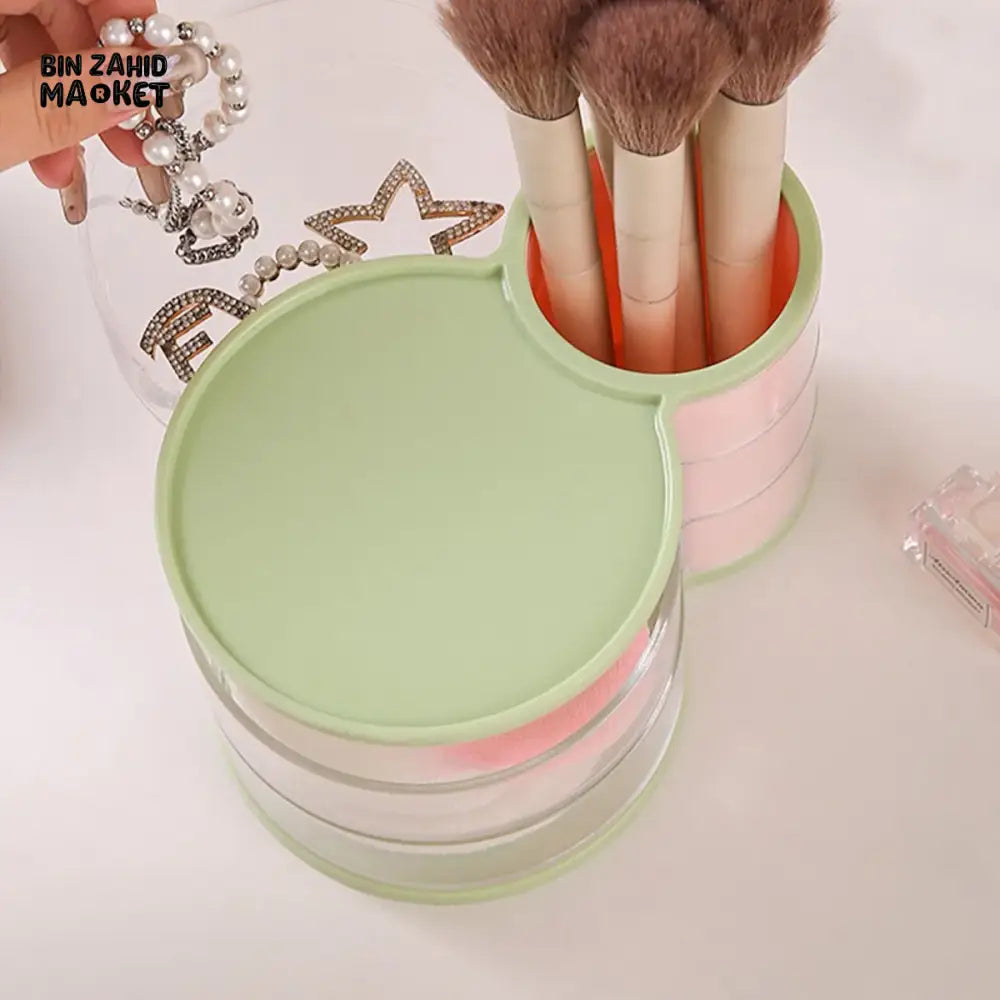 3-LAYER MAKEUP BRUSH STAND – JEWELRY & COSMETIC ORGANIZER