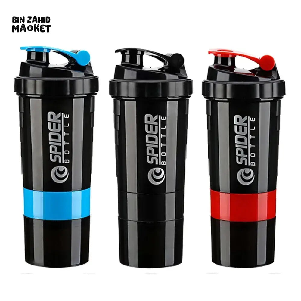 3-LAYER PROTEIN SHAKER BOTTLE – POWDER STORAGE MIXING CUP FOR GYM
