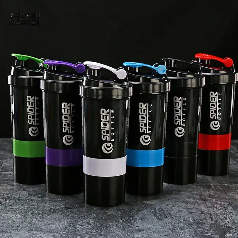 3-LAYER PROTEIN SHAKER BOTTLE – POWDER STORAGE MIXING CUP FOR GYM