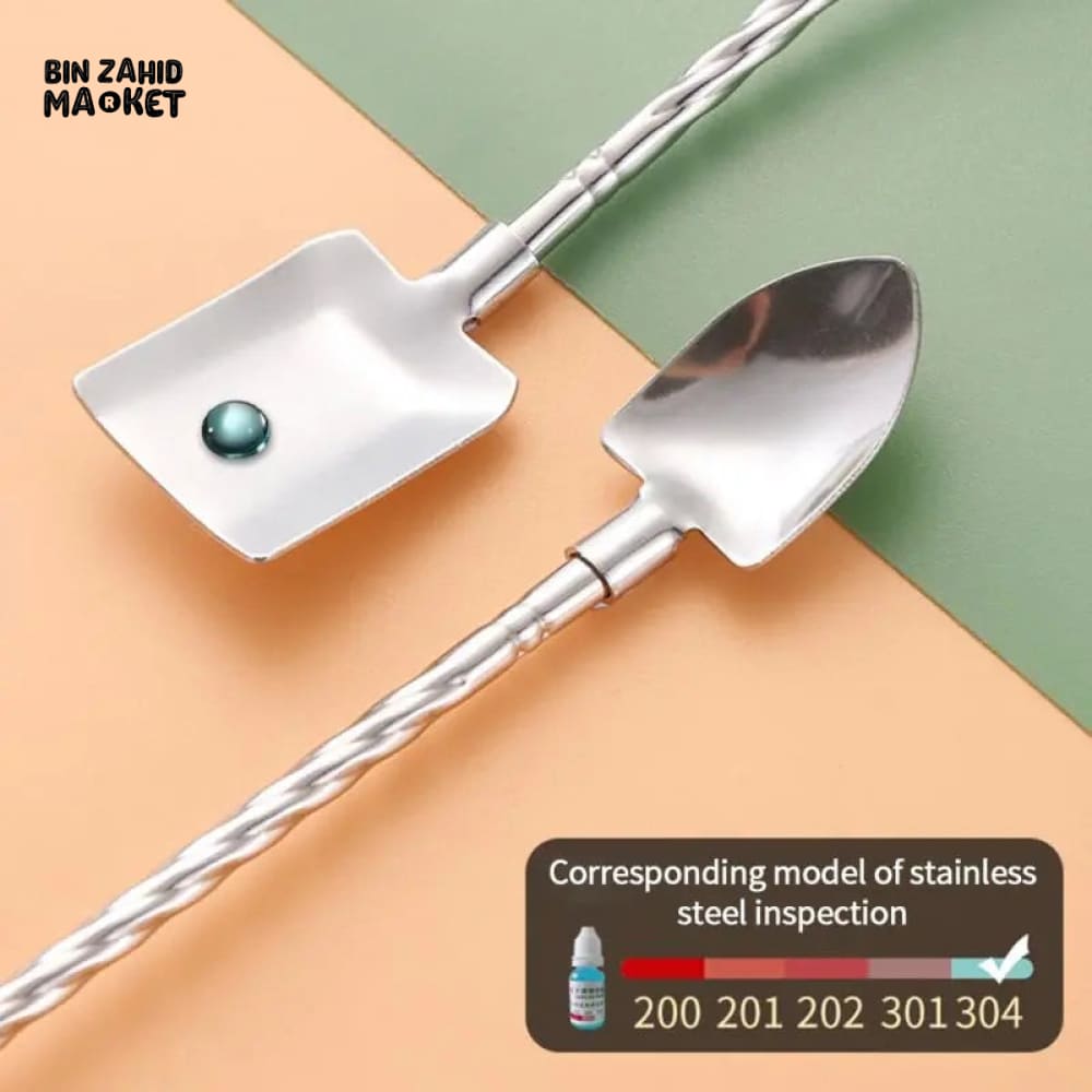 3 PIECES SET REUSABLE STEEL SPOON STRAW