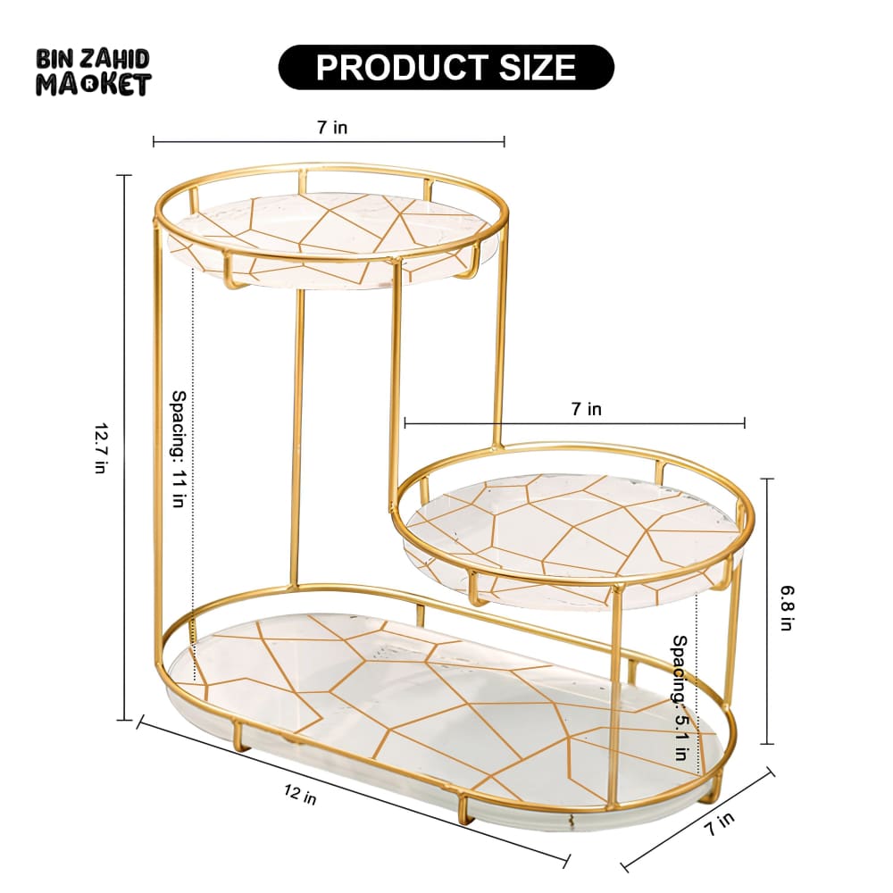 3-TIER GOLDEN VANITY STAND