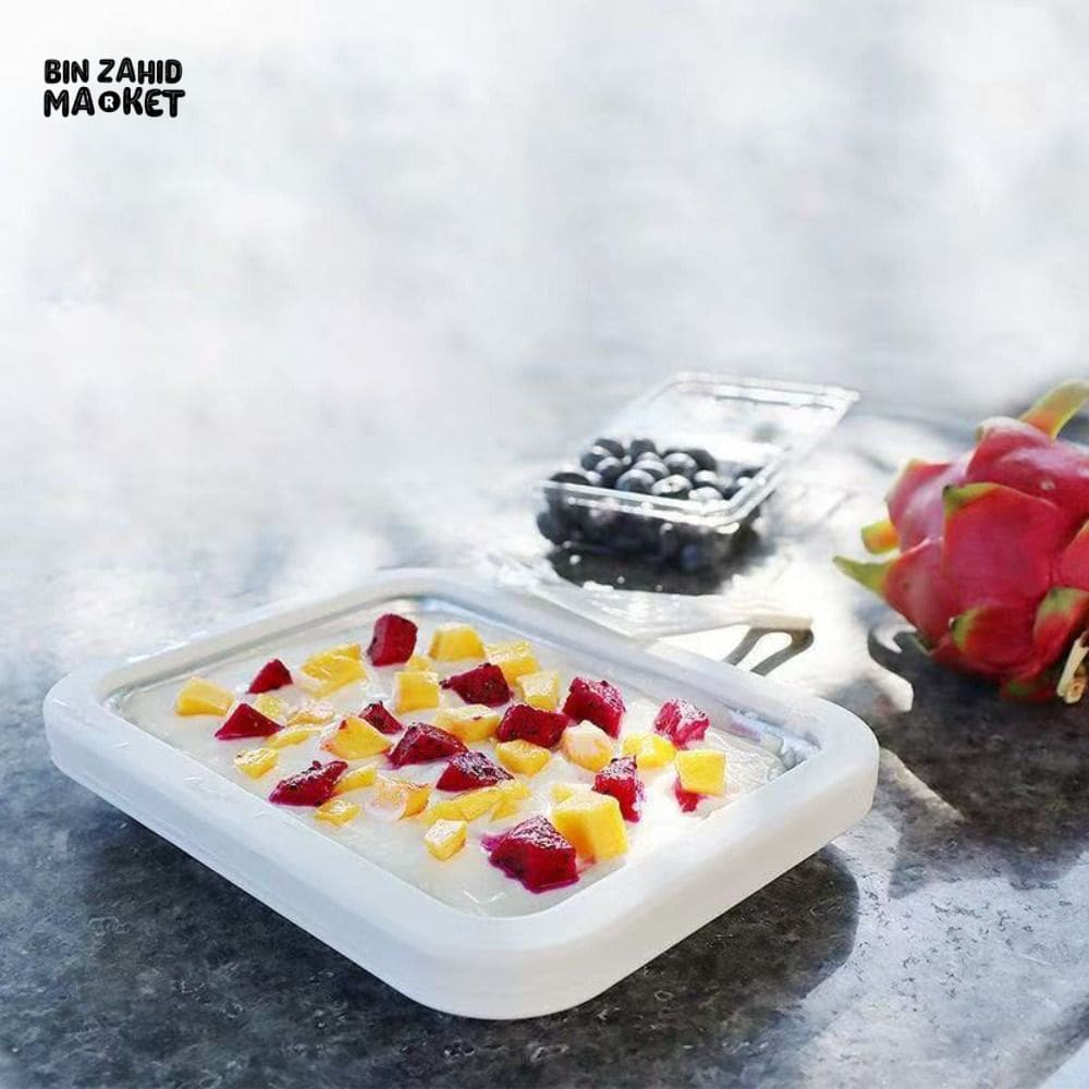 304 STAINLESS STEEL ICE CREAM ROLL MACHINE WITH SCOOP – RECTANGULAR DEEPENED COLD PLATE SORBET MAKER FOR HOME