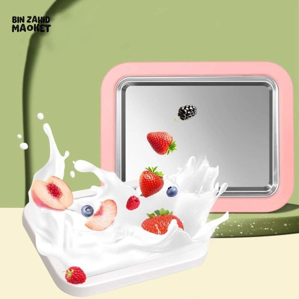 304 STAINLESS STEEL ICE CREAM ROLL MACHINE WITH SCOOP – RECTANGULAR DEEPENED COLD PLATE SORBET MAKER FOR HOME