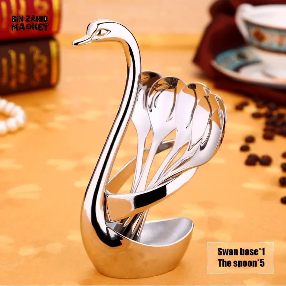 SWAN SHAPED CUTLERY HOLDER Silver