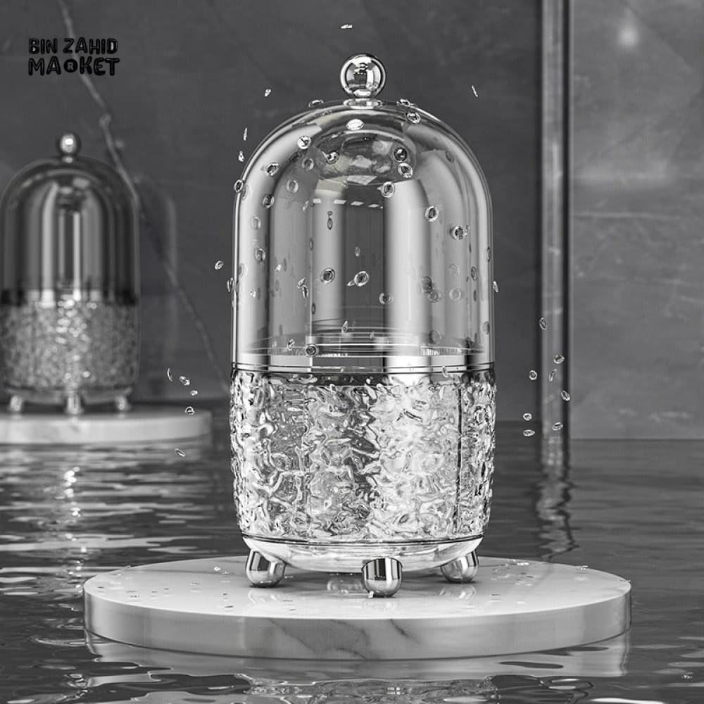 360° ROTATING ACRYLIC MAKEUP BRUSH HOLDER WITH 6 SLOTS – VANITY COUNTERTOP ORGANIZER
