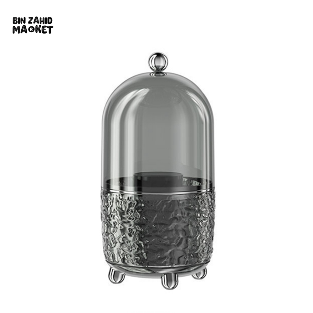 360° ROTATING ACRYLIC MAKEUP BRUSH HOLDER WITH 6 SLOTS – VANITY COUNTERTOP ORGANIZER