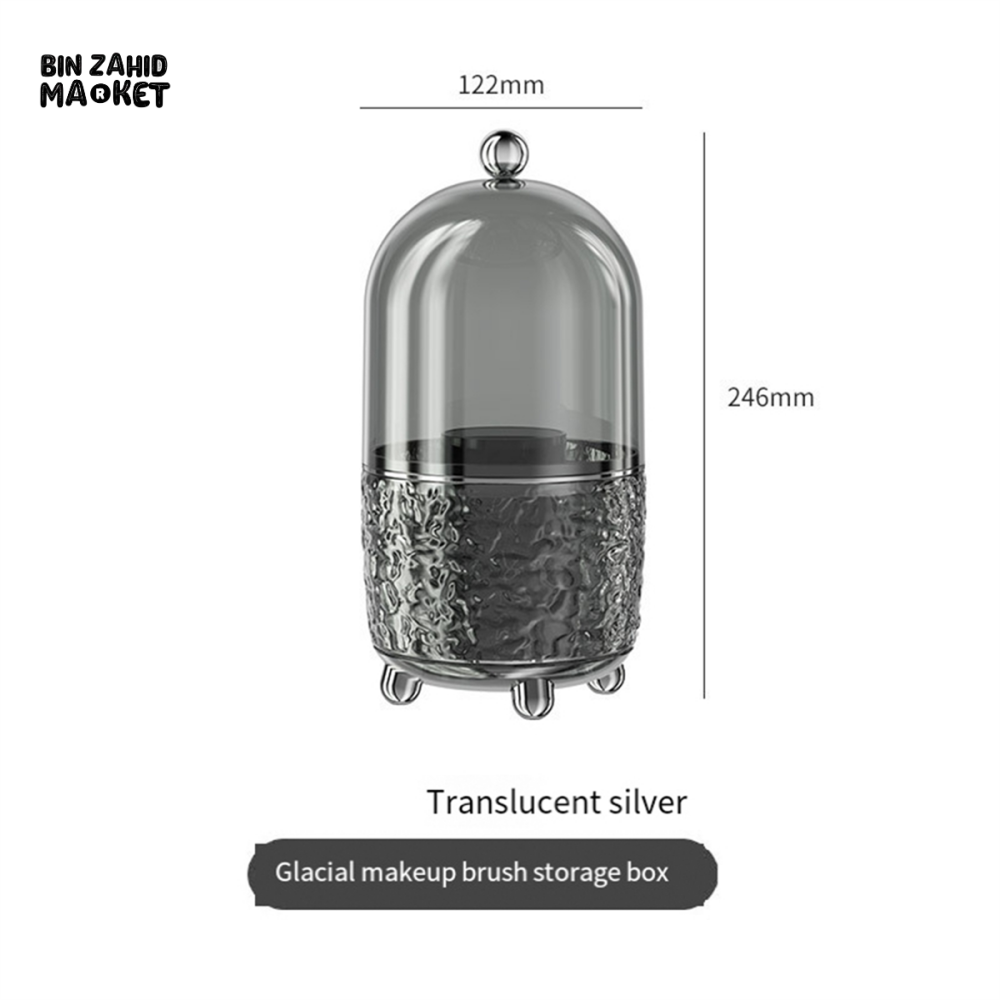 360° ROTATING ACRYLIC MAKEUP BRUSH HOLDER WITH 6 SLOTS – VANITY COUNTERTOP ORGANIZER
