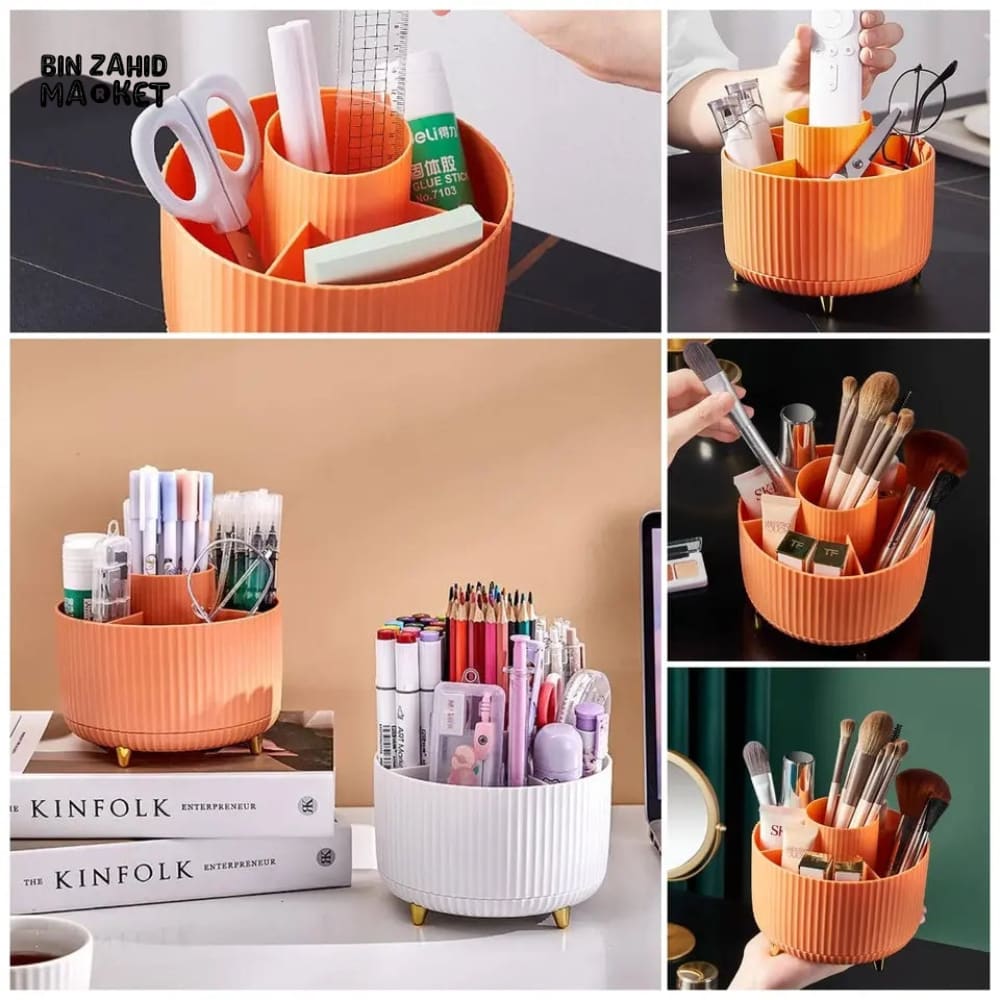 360° ROTATING COSMETIC BRUSH ORGANIZER