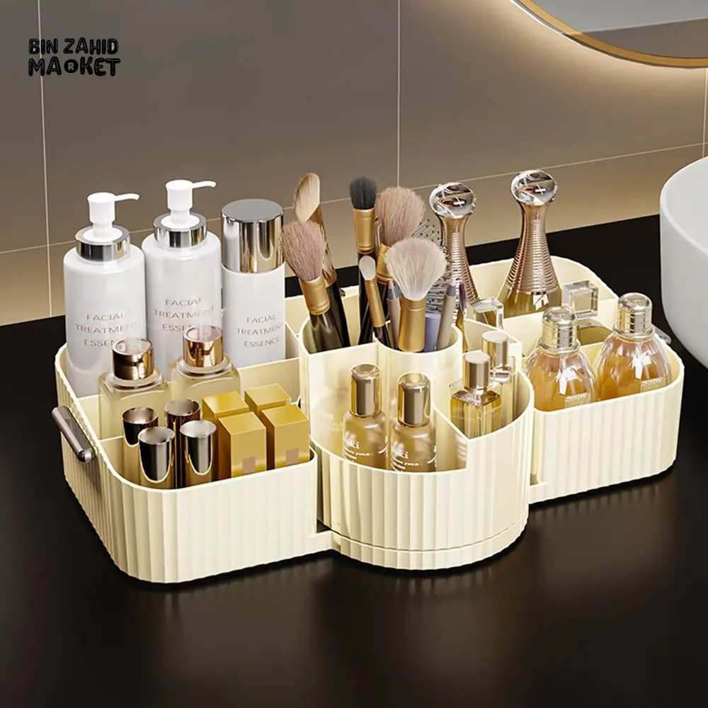 360° ROTATING COSMETIC STORAGE BOX – MULTIFUNCTIONAL SHELF WITH LARGE STORAGE