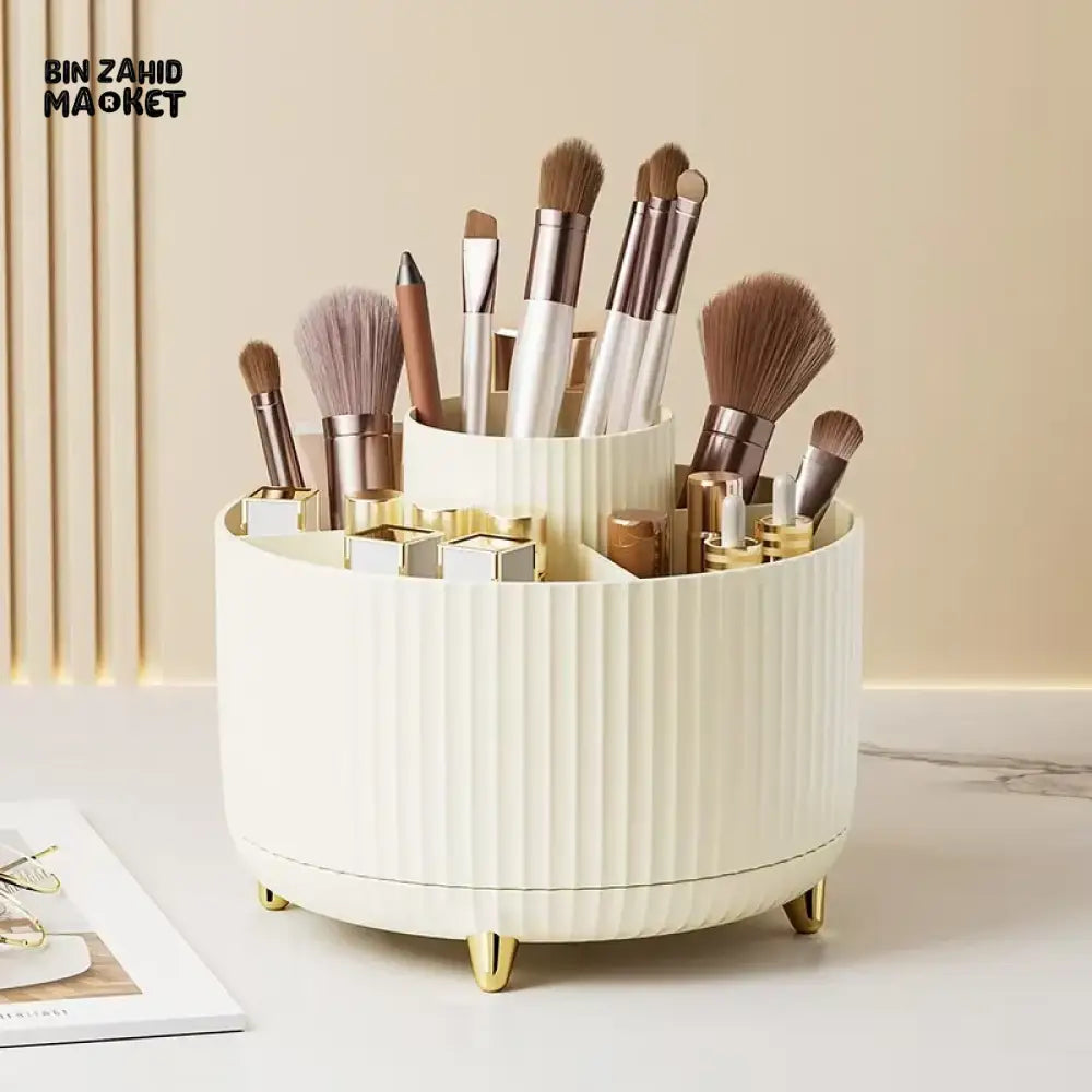 360° ROTATING MAKEUP BRUSH HOLDER – DESKTOP COSMETIC ORGANIZER