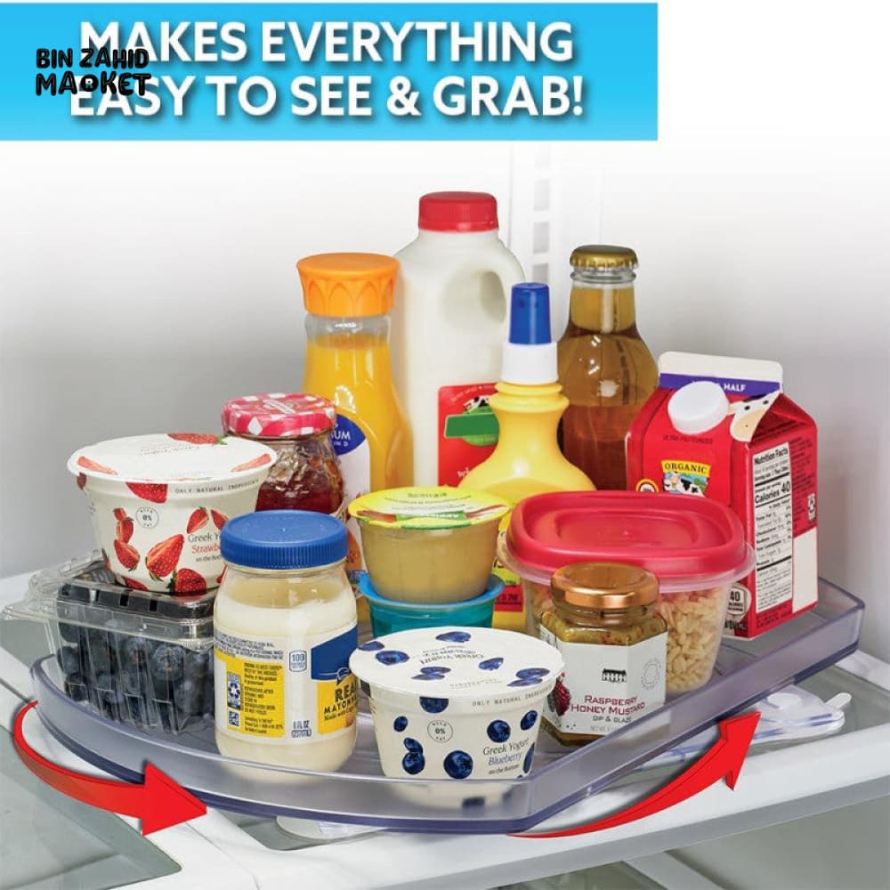 360° ROTATING ORGANIZER – MULTIPURPOSE SPICE RACK & REFRIGERATOR STORAGE TURNTABLE