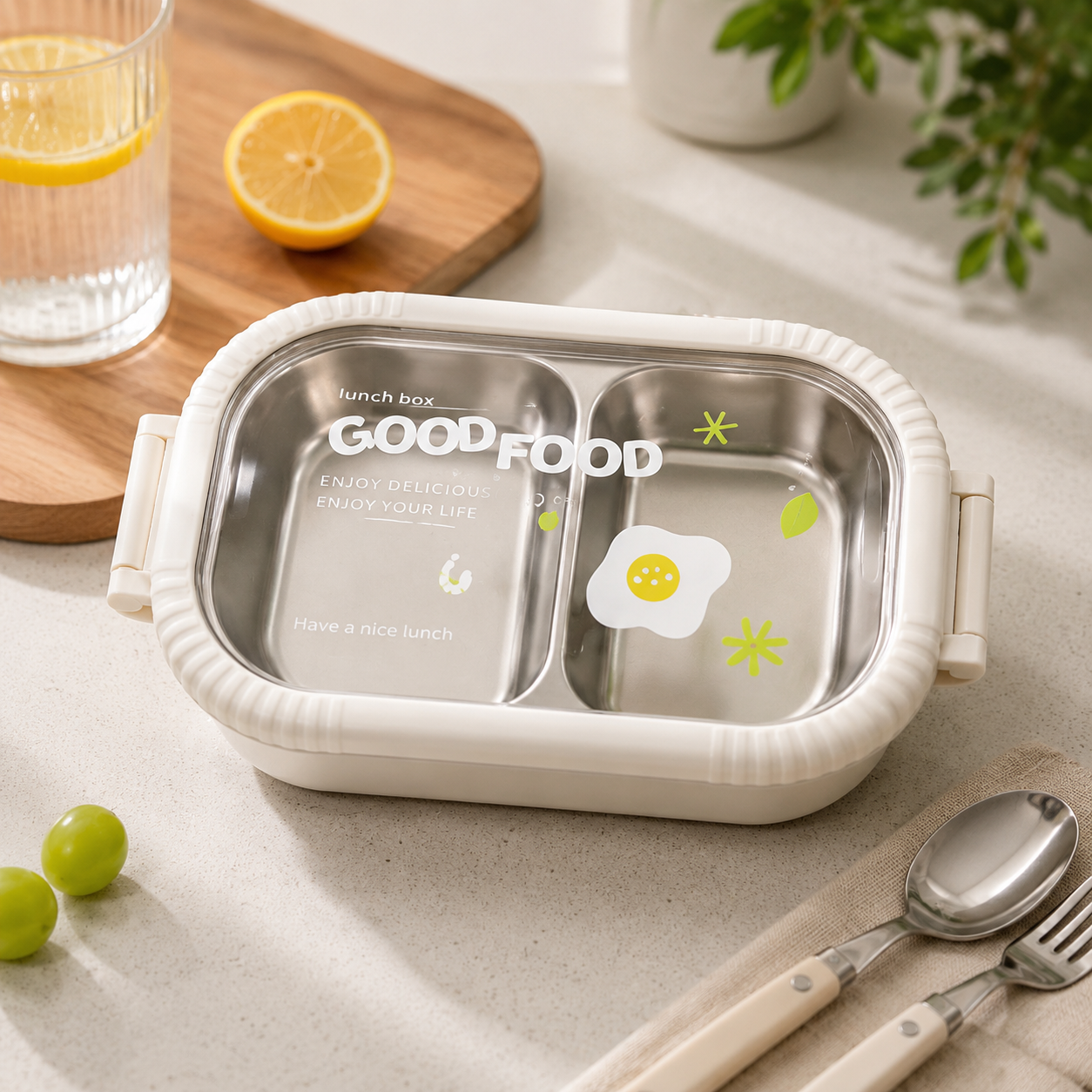 COMPARTMENT STAINLESS STEEL LUNCH BOX