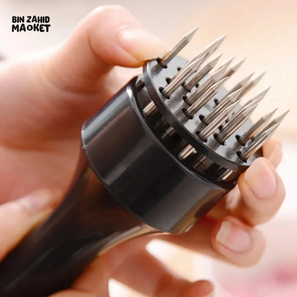 MEAT TENDERIZER NEEDLE & STAINLESS STEEL HAMMER KITCHEN TOOL
