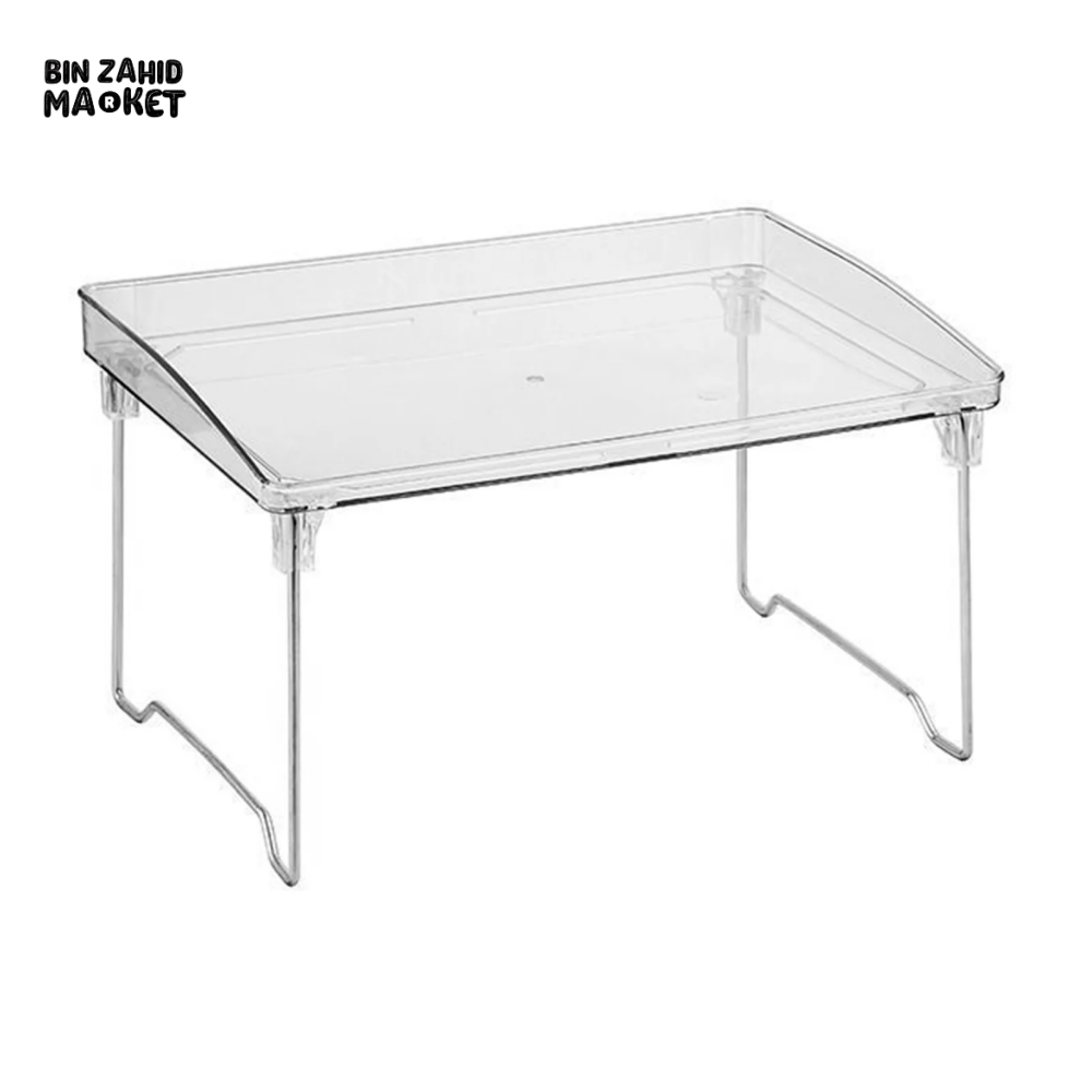 STACKABLE CLEAR PLASTIC STORAGE RACK FOR MAKEUP KITCHEN AND STATIONERY