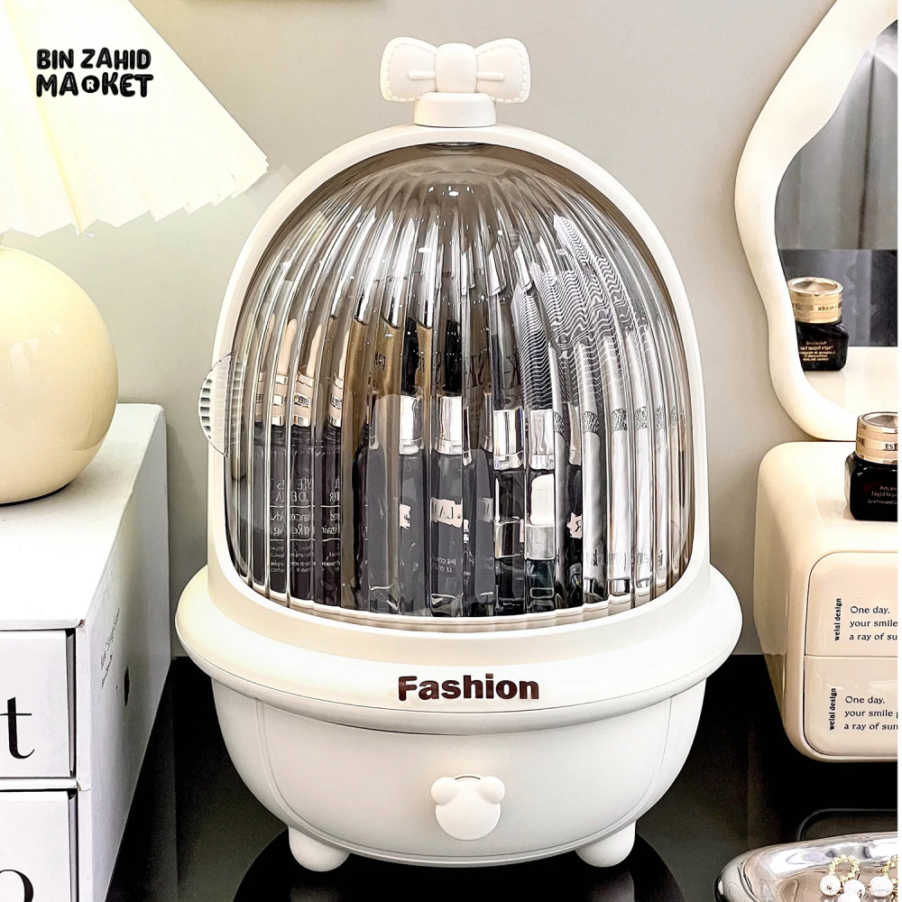 360° ROTATE MAKEUP ORGANIZER LARGE COSMETIC STORAGE DUST & WATER-PROOF