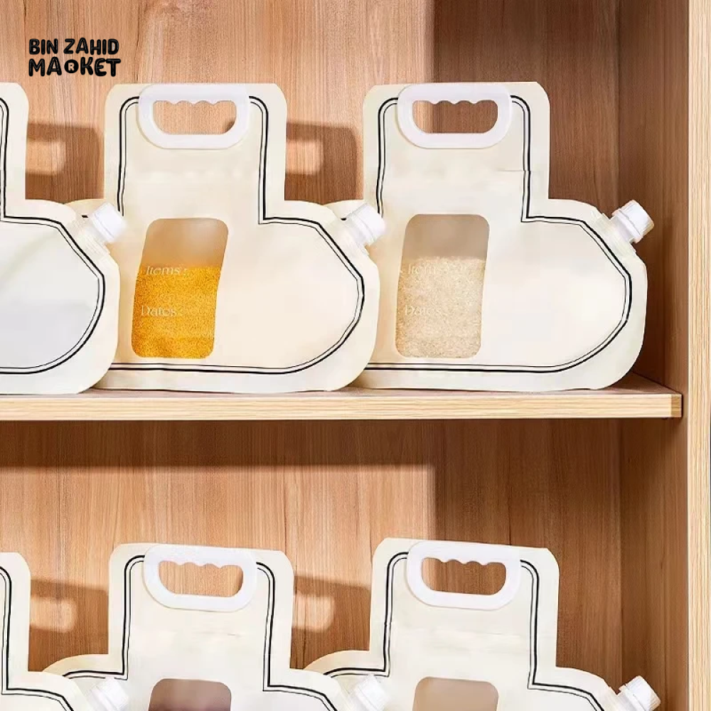 PACK OF 3 CEREAL STORAGE BAGS – FOOD GRADE, SELF-STANDING SUCTION BAGS