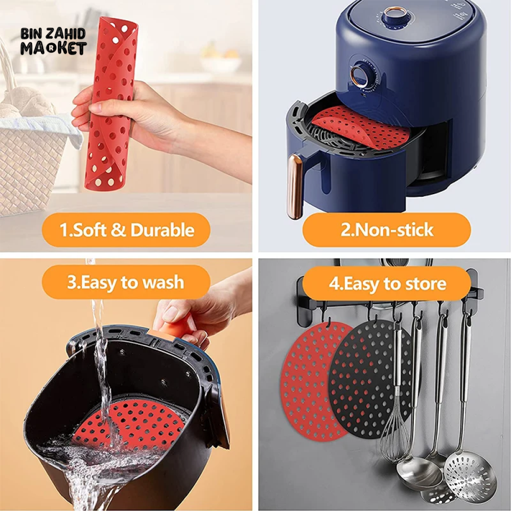 SILICONE AIR FRYER MAT REUSABLE NON-STICK BAKING MAT SQUARE