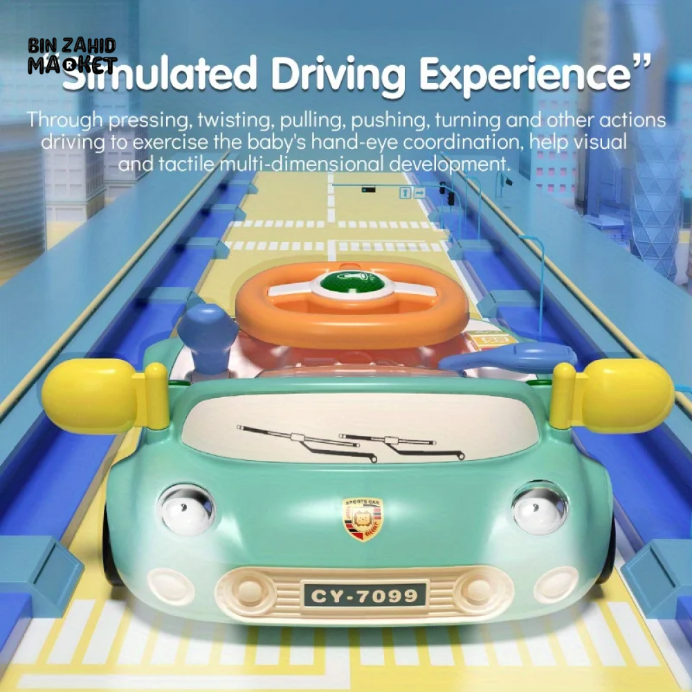 KIDS STEERING WHEEL TOY PRETEND PLAY SIMULATION DRIVING TOY SAFE & MULTIFUNCTIONAL