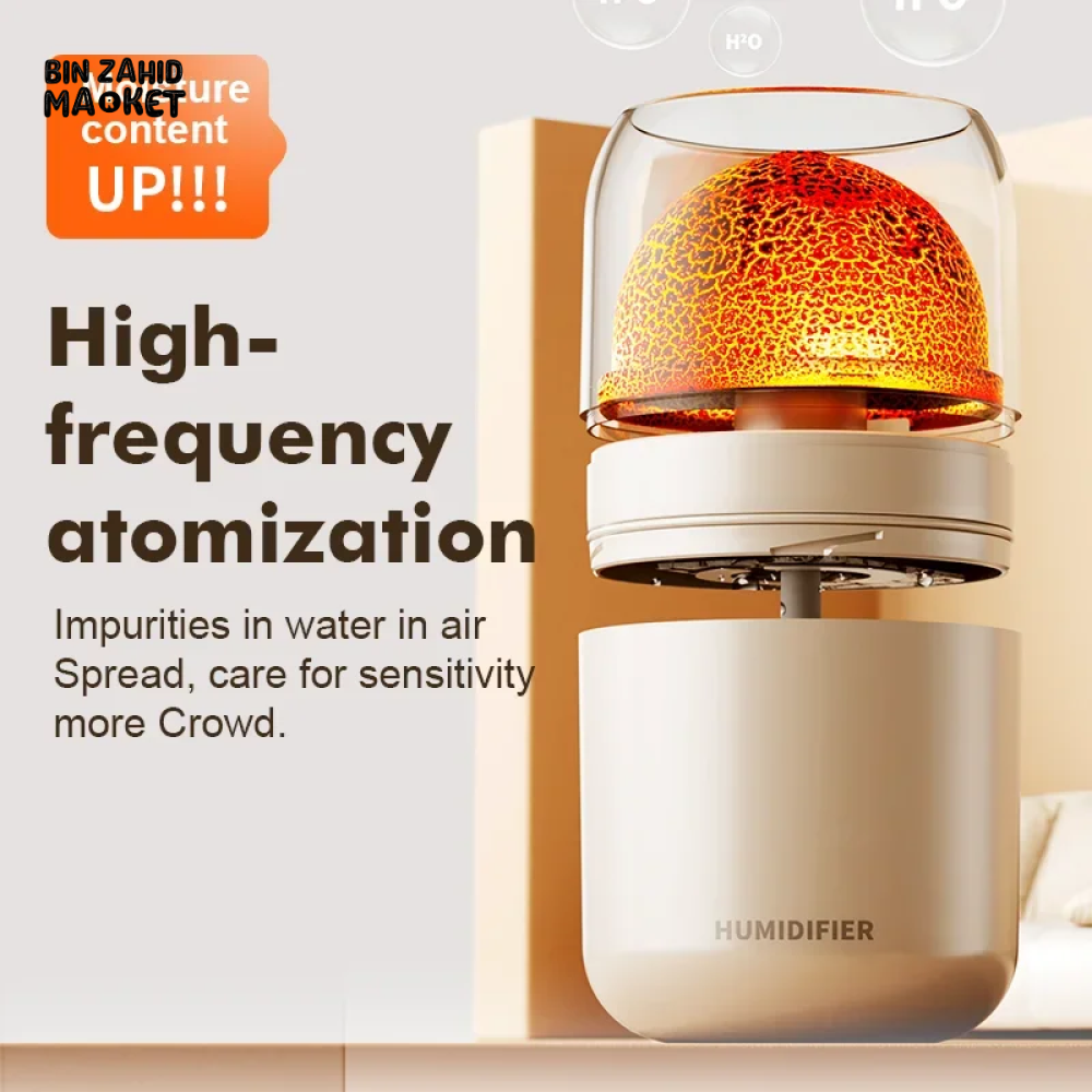 SIMULATED VOLCANO HUMIDIFIER – USB MINI DESKTOP AIR PURIFIER & AROMATHERAPY SPRAY