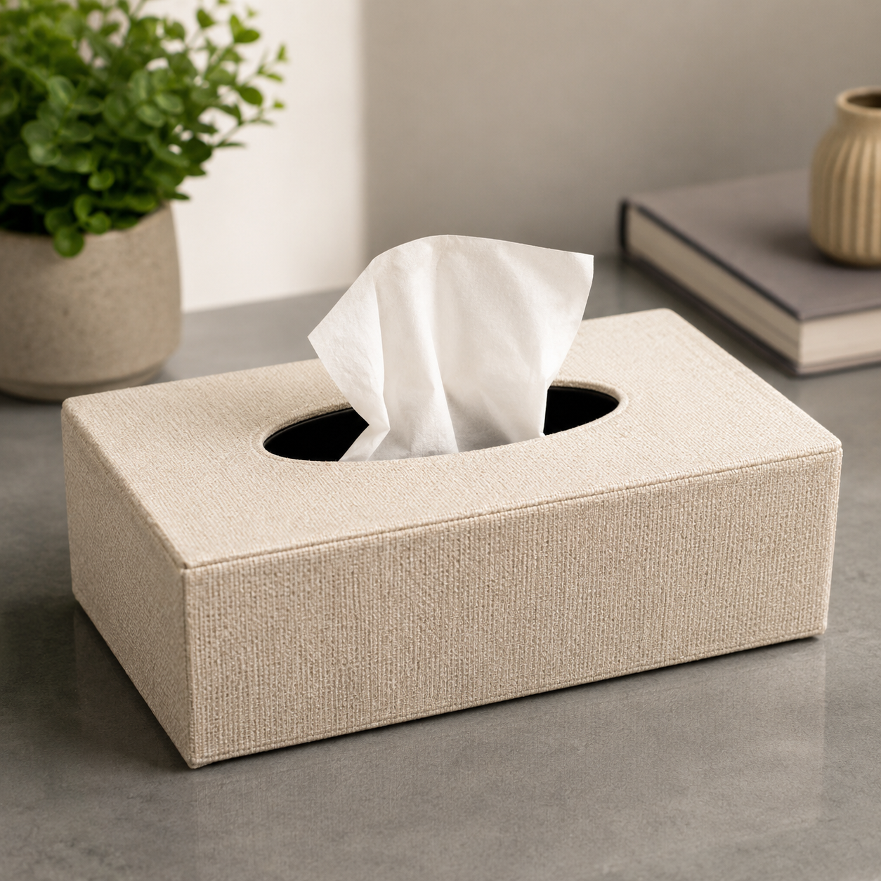 PREMIUM LINEN TISSUE BOX HOLDER