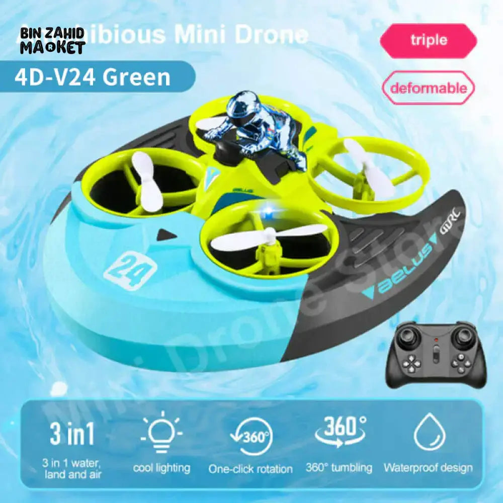 3IN1 4DRC REMOTE CONTROL CAR & BOAT V24 DRONE