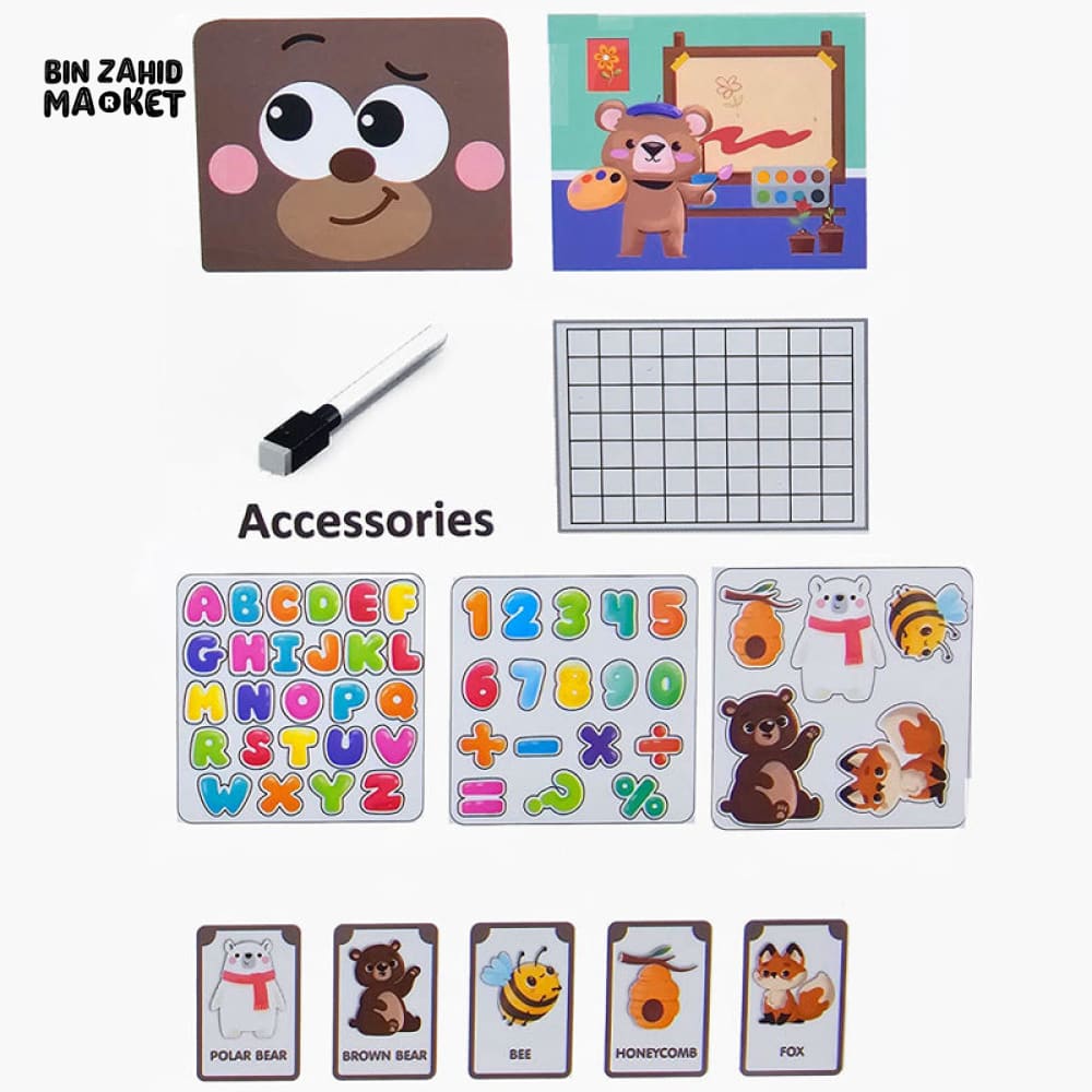 3IN1 CREATIVE KIDS FIRST DRAWING BOARD 14 PIECES ACCESSORIES