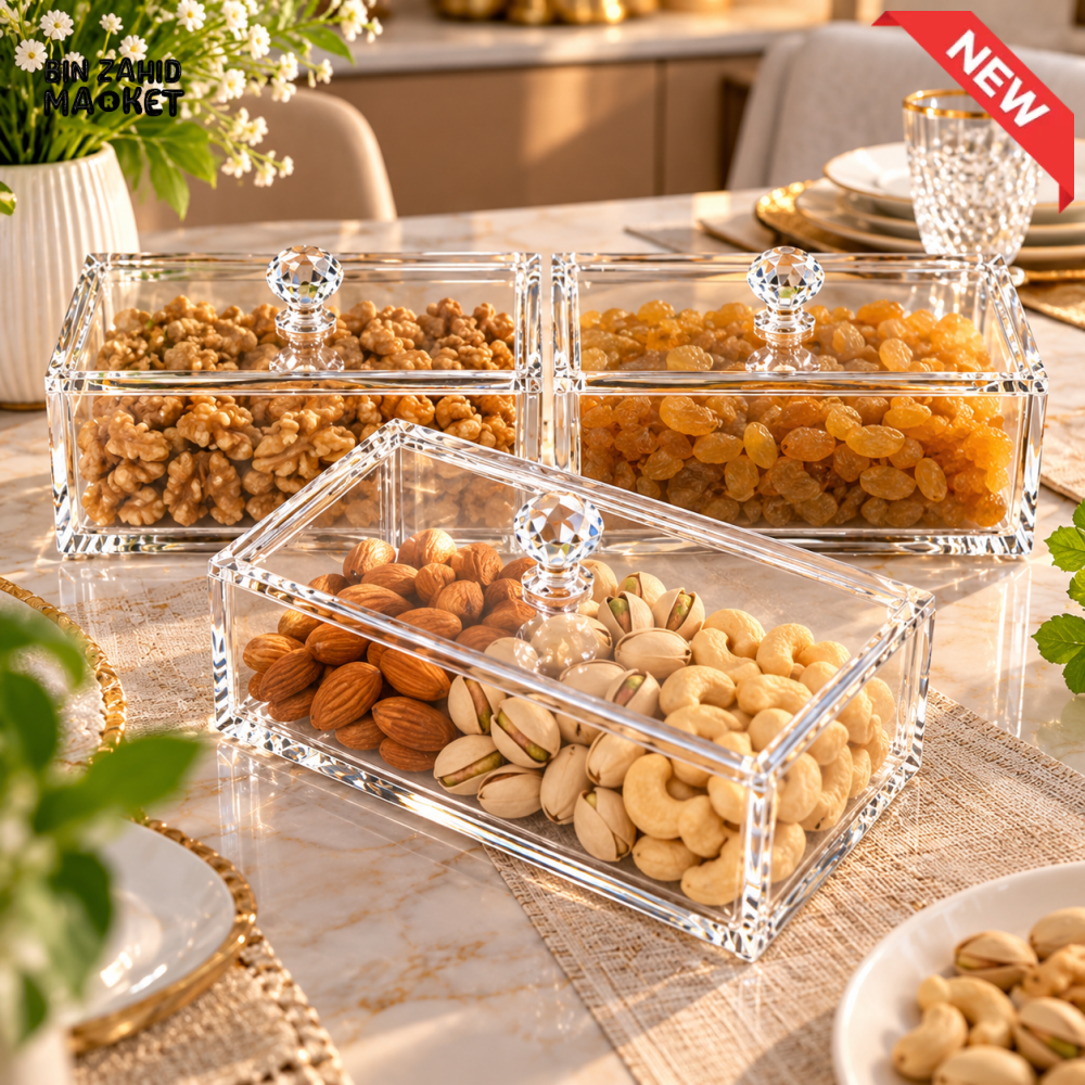 3PCS TRANSPARENT RECTANGULAR STORAGE BOX SET WITH LIDS - Organizers & Holders