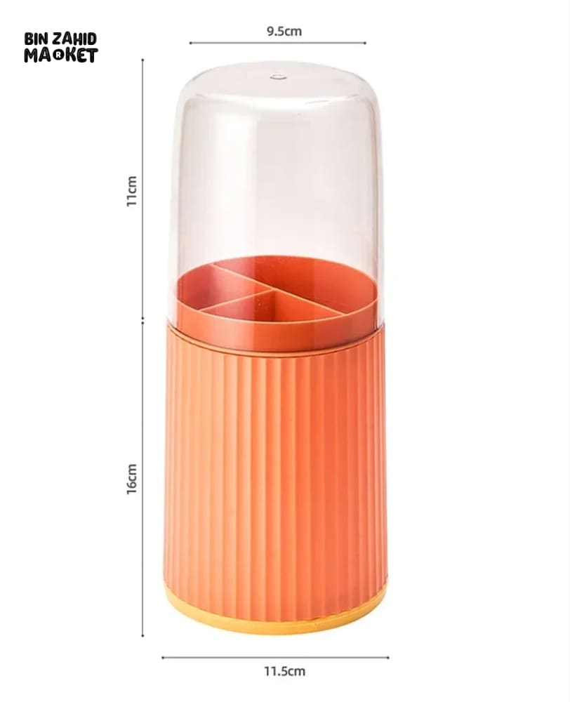 3X GRIDS CUTLERY HOLDER WITH LID