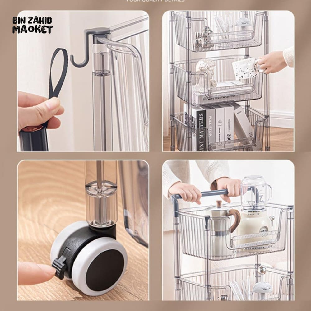 4 TIER LUXURY STORAGE CART FOR KITCHEN & BATHROOM