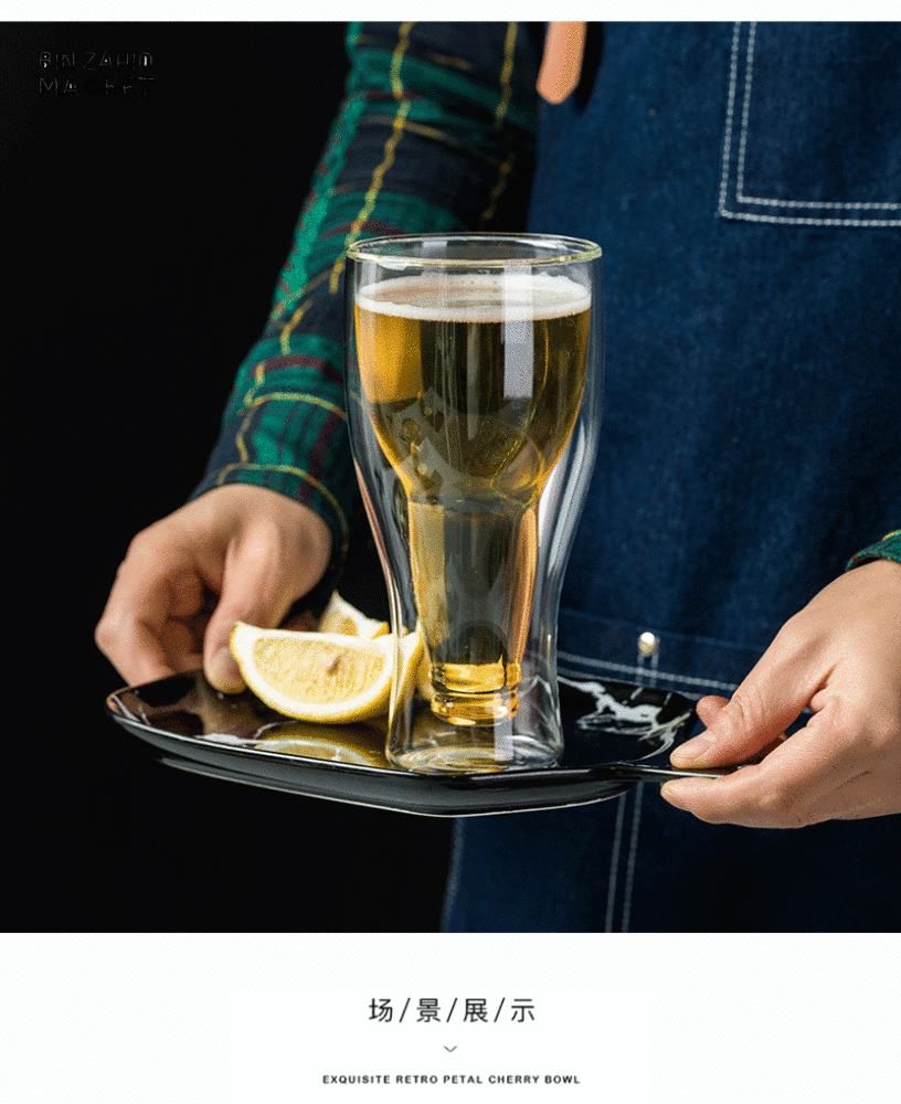 INVERTED BOTTLE GLASS – DOUBLE-LAYER CREATIVE CUP - MEDIUM