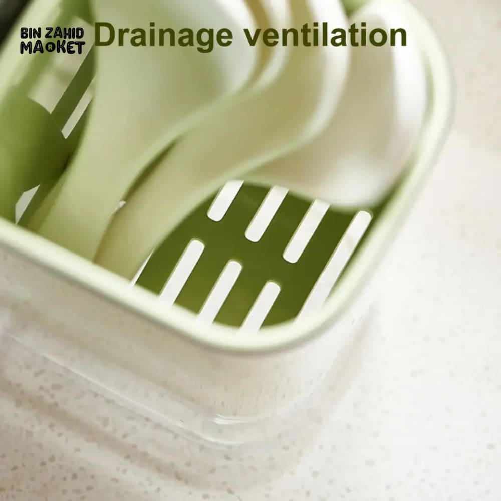 DURABLE CUTLERY HOLDER WITH LID