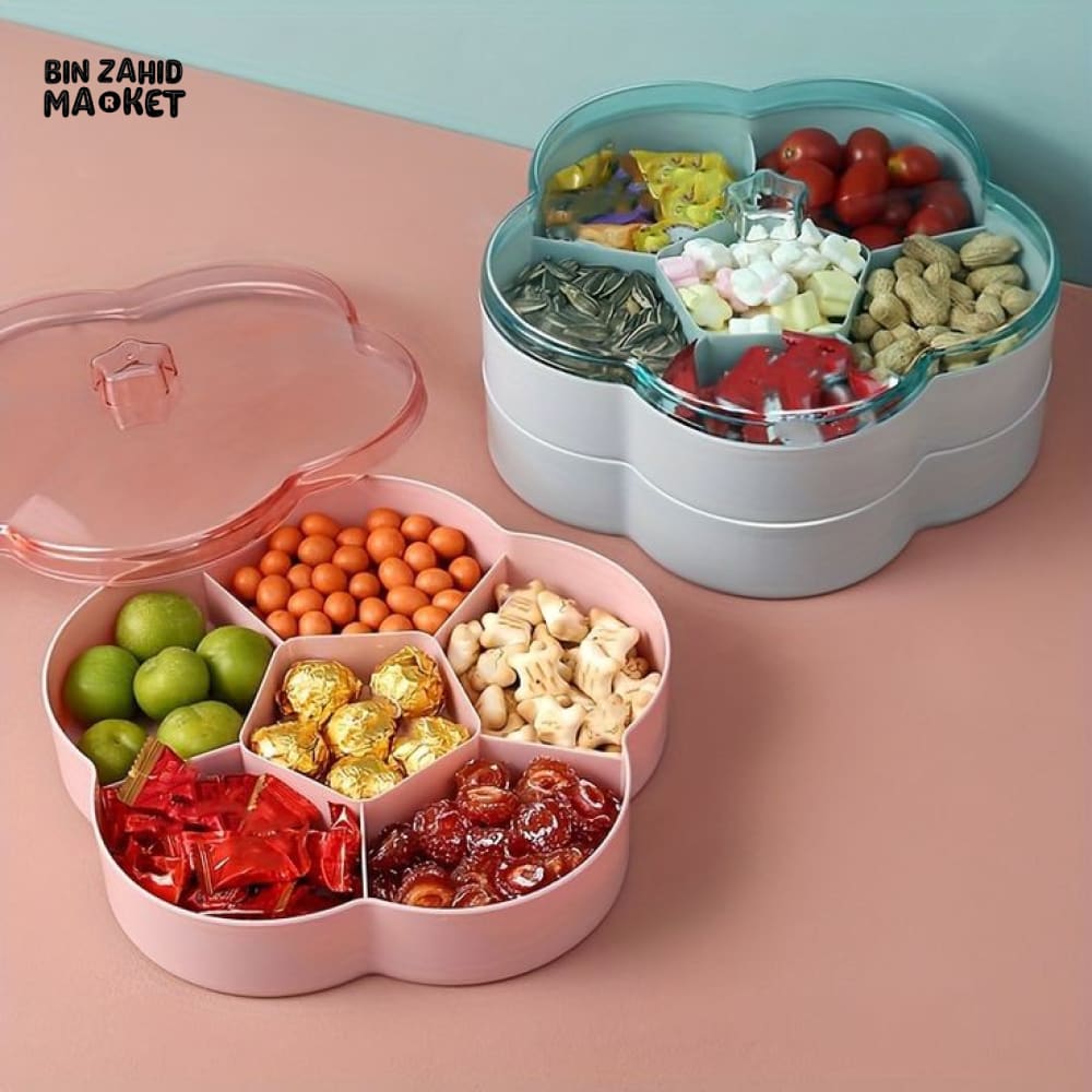 FLOWER SHAPED SNACK SERVING TRAY