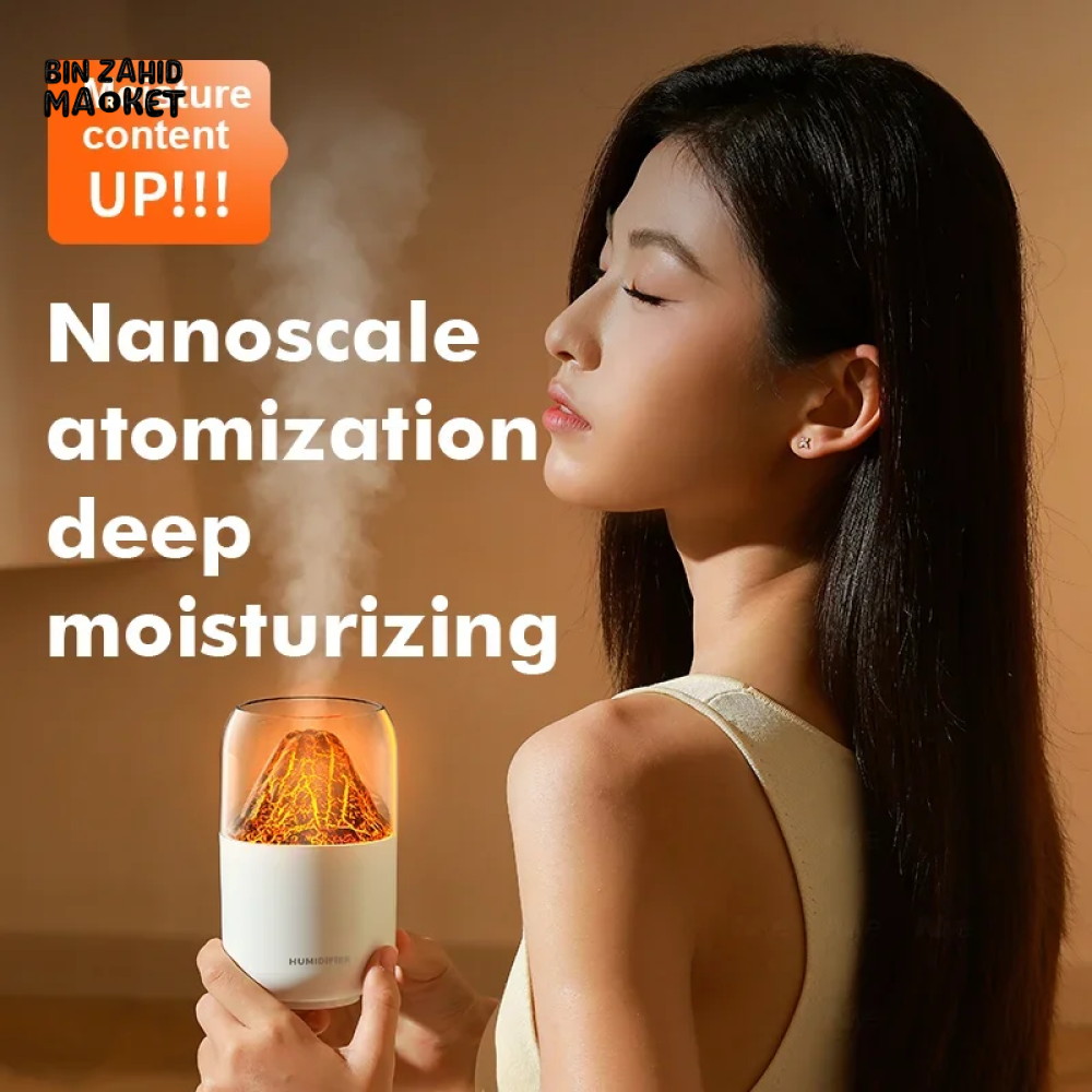 SIMULATED VOLCANO HUMIDIFIER – USB MINI DESKTOP AIR PURIFIER & AROMATHERAPY SPRAY