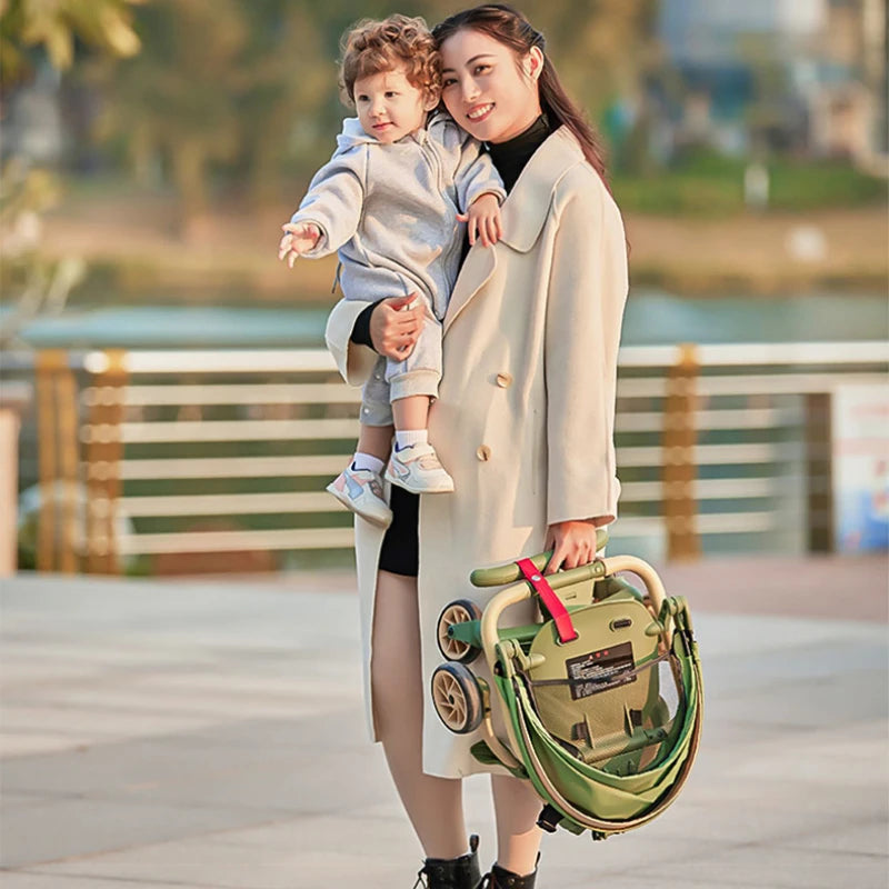 TWO-WAY REVERSIBLE FOLDABLE HIGH-VIEW STROLLER | MULTIFUNCTIONAL SIT & RECLINE TRAVEL BUGGY FOR BABIES