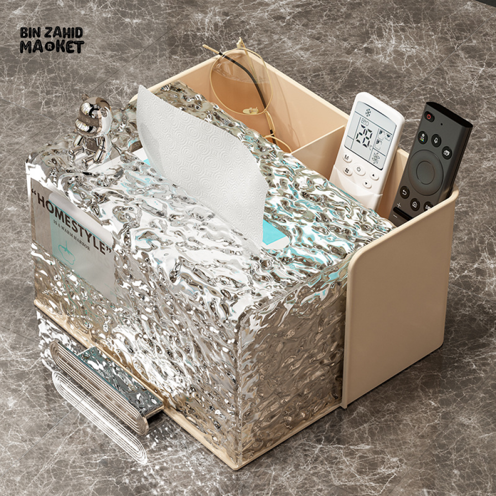 LUXURY TISSUE BOX – GLACIER PATTERN, LIVING ROOM & BATHROOM