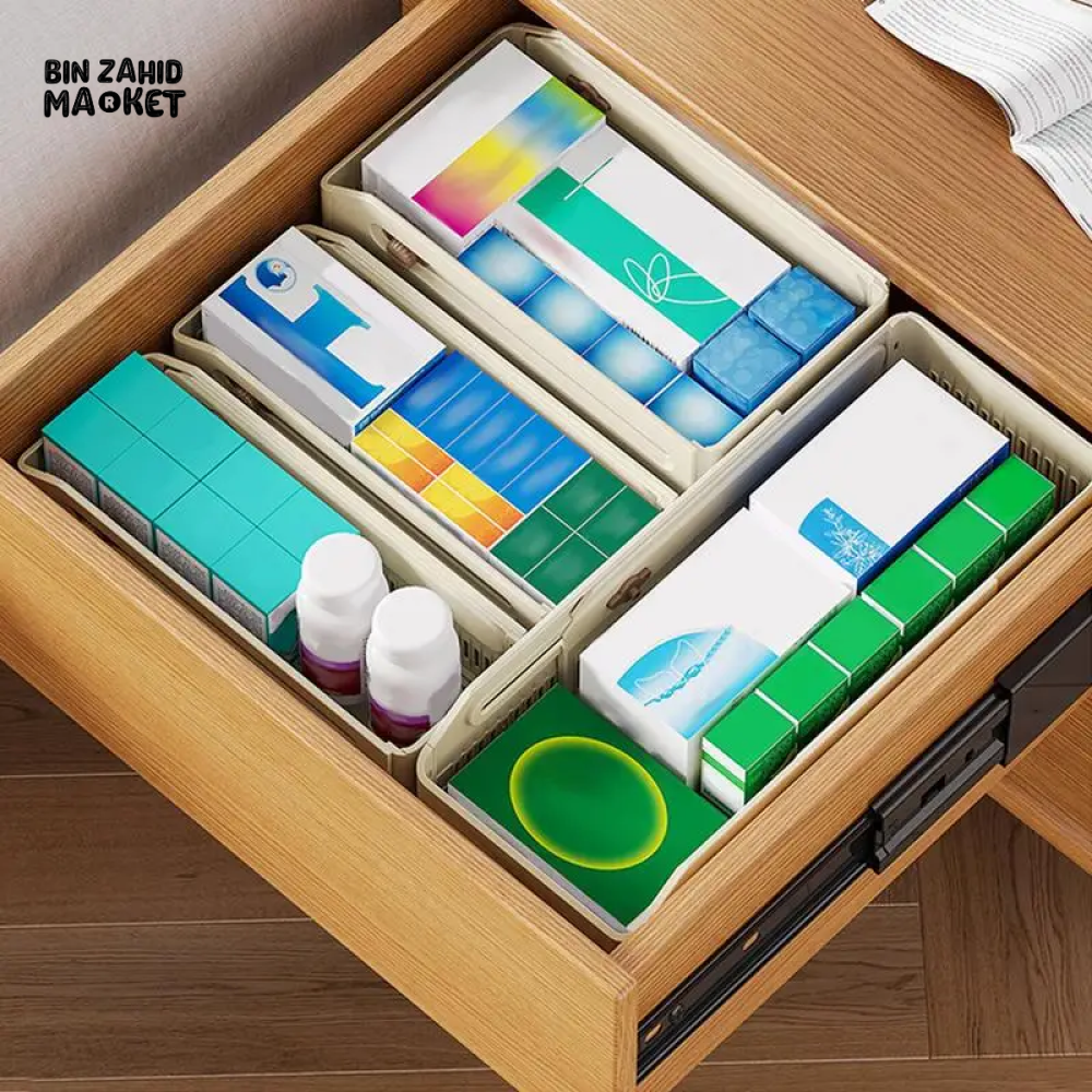 STACKABLE PULL-OUT ORGANIZER SNACK STORAGE FOR PANTRY KITCHEN BEDROOM