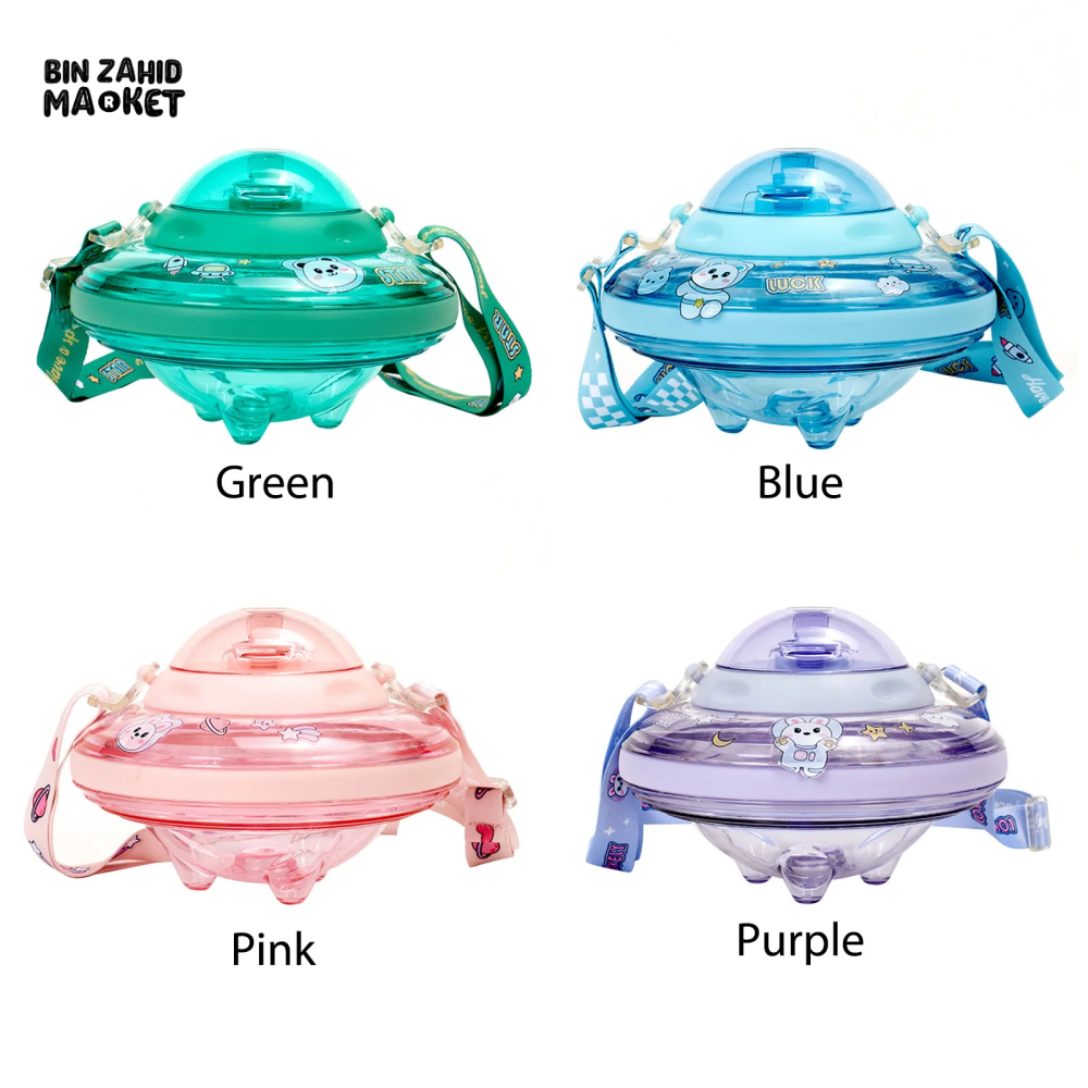 UFO SHAPE CUTE WATER BOTTLE 550ML KIDS SIPPY CUP