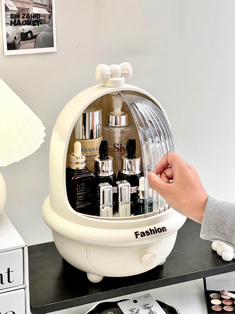 360° ROTATE MAKEUP ORGANIZER LARGE COSMETIC STORAGE DUST & WATER-PROOF